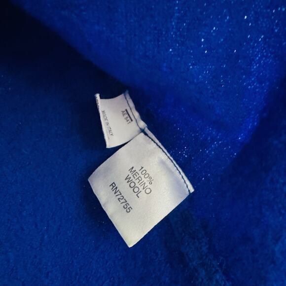 Brunella Gori Royal Blue Merino Wool Turtle Neck Sweater Women’s Size L - Picture 5 of 7